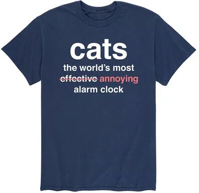 Licensed Character Men's Cats Worlds Alarm Clock Tee, Size: XL, Blue