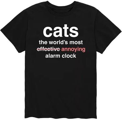 Licensed Character Men's Cats Worlds Alarm Clock Tee, Size: XL, Black