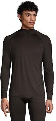 Lands' End Big & Tall Lands' End Stretch Thermaskin Long Underwear Mockneck Base Layer Top, Men's, Size: Medium Tall, Black