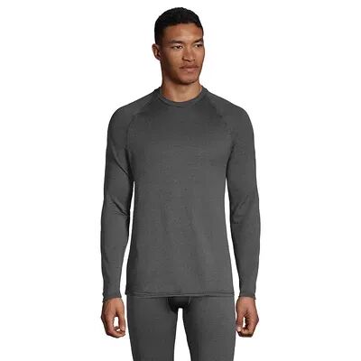 Lands' End Men's Lands' End Stretch Thermaskin Long Underwear Crewneck Base Layer Top, Size: XXL, Grey