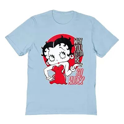 Licensed Character Men's Betty Boop T-Shirt, Size: Large, Light Blue