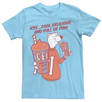 Licensed Character Men's ICEE Cool Delicious And Full Of Fun Coldest Drink In Town Tee, Size: Large, Light Blue