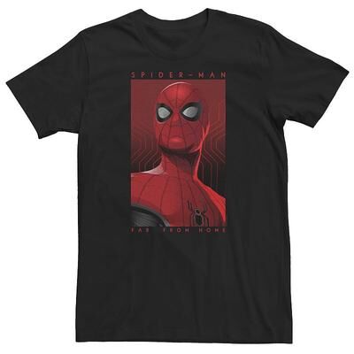 Marvel Big & Tall Marvel Spider-Man Far From Home Tonal Movie Poster Tee, Men's, Size: Large Tall, Black