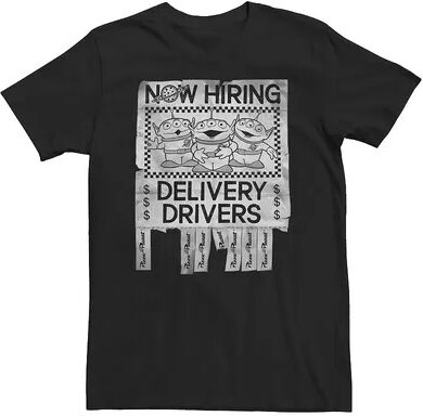 Disney Big & Tall Disney / Pixar Toy Story Now Hiring Delivery Drivers Tee, Men's, Size: XL Tall, Black