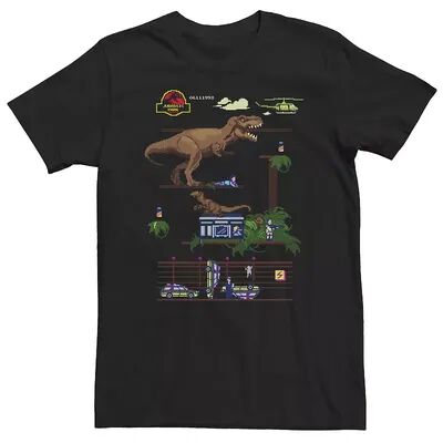 Licensed Character Big & Tall Jurassic Park Digital Video Game Scene Tee, Men's, Size: 4XL, Black