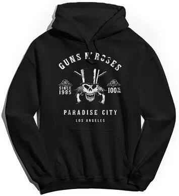 Licensed Character Men's Guns n' Roses Whiskey Label Hoodie, Size: Small, Black