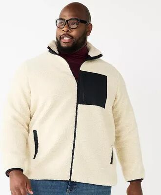 Sonoma Goods For Life Big & Tall Sonoma Goods For Life Sherpa Full-Zip Jacket, Men's, Size: 3XB, Lt Beige