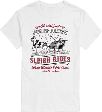 License Big & Tall Sleigh Ride Vintage Sign Tee, Men's, Size: 5XB, White