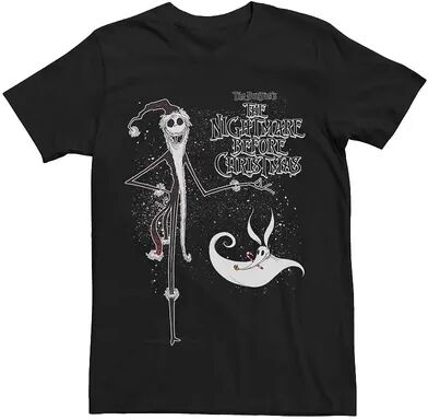 Licensed Character Big & Tall Nightmare Before Christmas Snowy Santa Jack Skellington And Zero Tee, Men's, Size: 4XL, Black