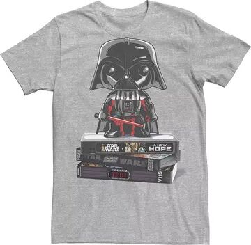 Licensed Character Men's Star Wars Darth Vader VHS Movies Graphic Tee, Size: XXL, Med Grey