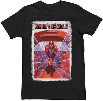 Licensed Character Men's Marvel Spider-Man Bridge Web Throwing Tee, Size: Medium, Black