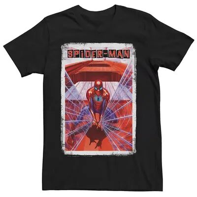 Licensed Character Men's Marvel Spider-Man Bridge Web Throwing Tee, Size: XL, Black