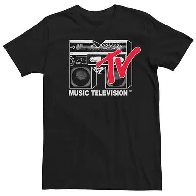 Licensed Character Men's MTV Boom Box Logo Tee, Size: Large, Black