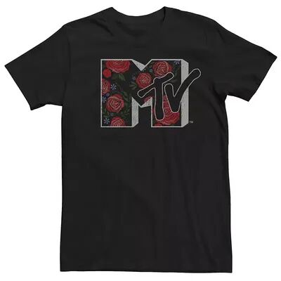 Licensed Character Men's MTV I Want My MTV Floral Box Tee, Size: Small, Black