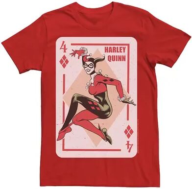 DC Comics Men's Batman Harley Quinn Vintage Playing Card Tee, Size: 3XL, Red