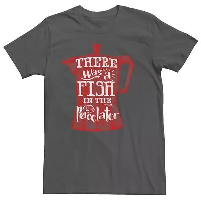 Licensed Character Men's Twin Peaks Fish In the Percolator Coffee Pot Tee, Size: XL, Grey