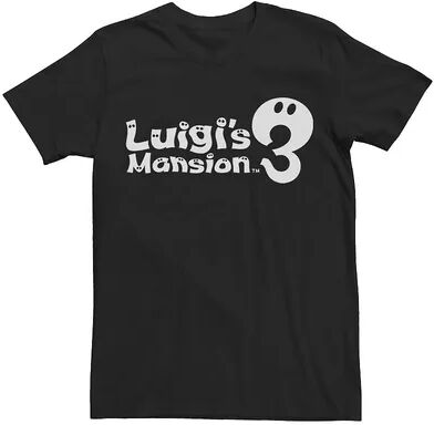 Licensed Character Men's Nintendo Luigi's Mansion 3 Simple Game Logo Graphic Tee, Size: XL, Black