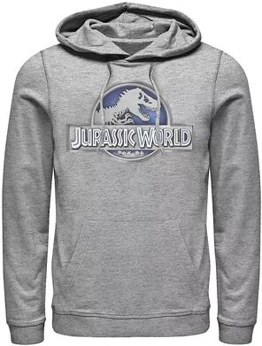 Licensed Character Men's Jurassic World Classic Metal Coin Logo Graphic Pullover Hoodie, Size: XXL, Med Grey