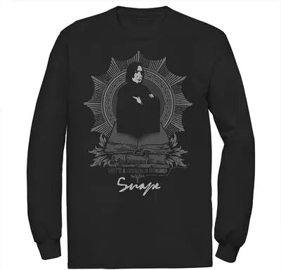 Harry Potter Men's Harry Potter Snape Books Portrait Long Sleeve Graphic Tee, Size: XXL, Black