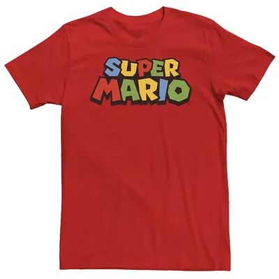 Licensed Character Men's Nintendo Super Mario Colorful Game Left Chest Pocket Logo Graphic Tee, Size: XL, Red