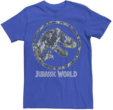 Licensed Character Men's Jurassic World Camouflage Yellow Outline Fossil Coin Logo Tee, Size: XL, Med Blue