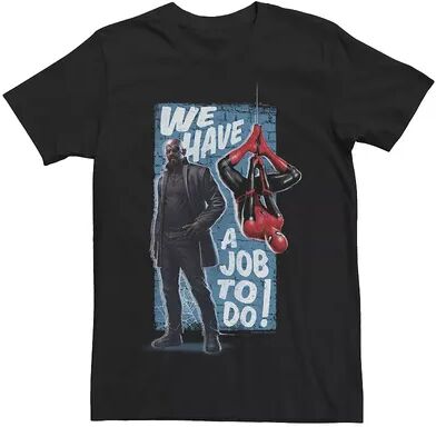 Marvel Men's Marvel Spider-Man Far From Home We Have A job To Do Poster Tee, Size: Medium, Black