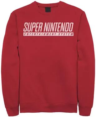 Licensed Character Men's Nintendo Super Nintendo Entertainment System Logo Sweatshirt, Size: Medium, Red