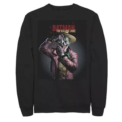 DC Comics Men's DC Comics Batman The Killing Joke Joker Poster Sweatshirt, Size: XXL, Black