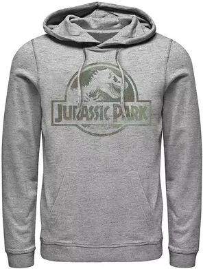 Licensed Character Men's Jurassic Park Camo Fossil Logo Pullover Hoodie, Size: 3XL, Med Grey