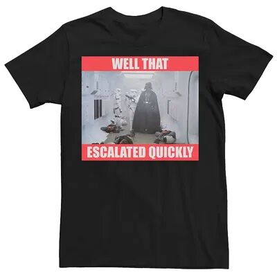 Licensed Character Men's Star Wars Darth Vader Well That Escalated Quickly Tee, Size: Small, Black