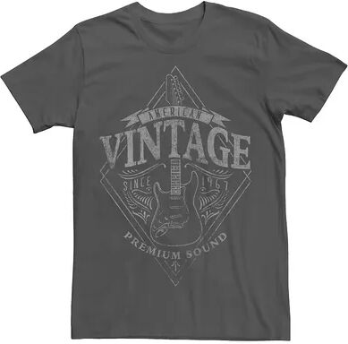 Licensed Character Men's American Vintage Guitar Premiun Sounds Tee, Size: Small, Grey