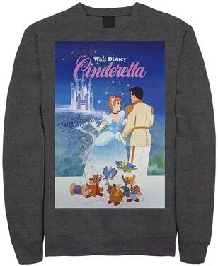 Disney Men's Disney Cinderella Classic Vintage Movie Poster Sweatshirt, Size: XXL, Dark Grey