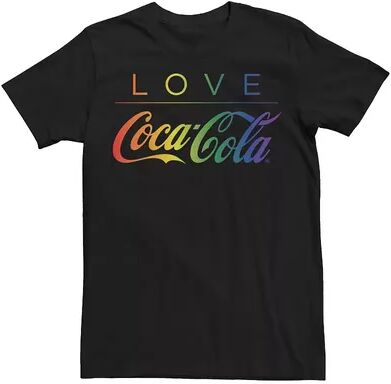 Licensed Character Adult Coca-Cola Pride Love Rainbow Gradient Logo Tee, Men's, Size: Small, Black