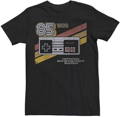 Licensed Character Big & Tall Nintendo NES Controller Retro Stripe '85 Tee, Men's, Size: XLT, Black