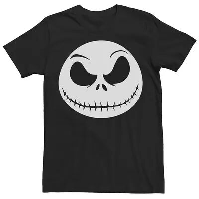 Disney Big & Tall Disney The Nightmare Before Christmas Jack Skellington Face Tee, Men's, Size: XXL Tall, Black