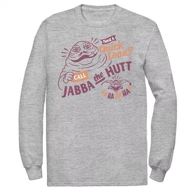 Licensed Character Men's Star Wars Jabba The Hutt Need A Quick Loan Tee, Size: Medium, Med Grey