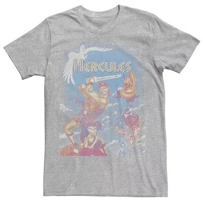 Licensed Character Men's Disney Hercules Movie Poster DVD Cover Tee, Size: XXL, Med Grey