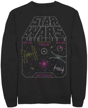 Licensed Character Men's Star Wars Retro Video Game Logo Sweatshirt, Size: XXL, Black