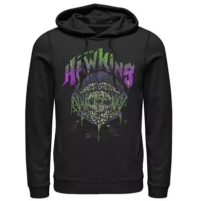 Licensed Character Men's Netflix Stranger Things Demogorgon Welcome To Hawkins Hoodie, Size: XL, Black