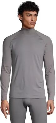 Lands' End Men's Lands' End Stretch Thermaskin Long Underwear Mockneck Base Layer Top, Size: Large, Grey