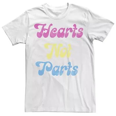 Licensed Character Men's Pride Hearts Not Parts Tee, Size: Medium, White