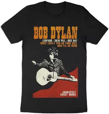 Licensed Character Men's Bob Dylan Absolutely Sweet Marie Legal Tee, Size: XL, Black