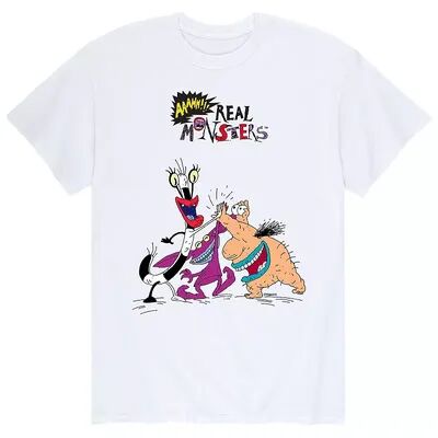 Licensed Character Men's AAAHH!!!! Real Monsters Up High Tee, Size: Small, White