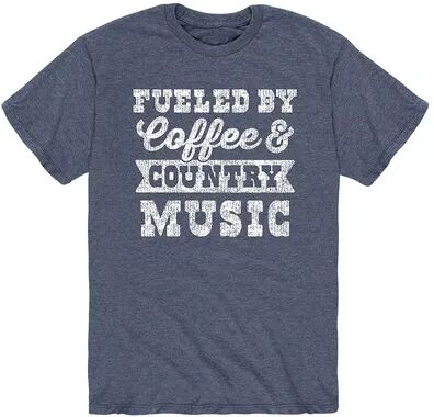 Licensed Character Men's Fueled By Coffee Country Music Tee, Size: XL, Dark Blue