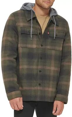 Levi's Men's Levi's Sherpa-Lined Hoodie Shirt Jacket, Size: XXL, Green