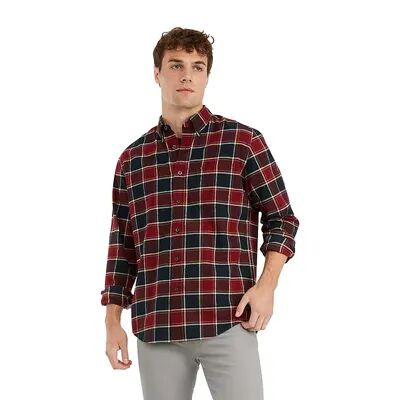 Tommy Hilfiger Men's Tommy Hilfiger Bennett Tartan Plaid Button-Down Shirt, Size: Small, Dark Red