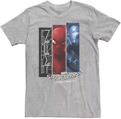 Licensed Character Big & Tall Marvel Spider-Man Homecoming Iron Man Panel Team Up Tee, Men's, Size: 4XL, Med Grey