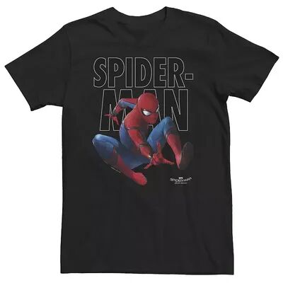 Marvel Big & Tall Marvel Spider-Man Homecoming Outlined Epic Jump Pose Tee, Men's, Size: 4XL, Black