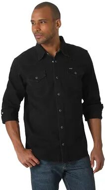 Wrangler Big & Tall Wrangler Snap-Front Denim Shirt, Men's, Size: 4XL BIG, Black