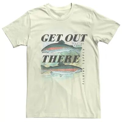 Licensed Character Men's Get Out There Fishing Supply Tee, Size: Small, Natural